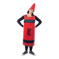 ONLINE ONLY:  Red Crayon Adult Costume - One Size
