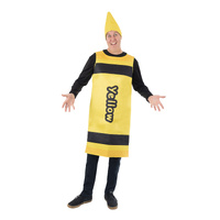 ONLINE ONLY:  Yellow Crayon Adult Costume - One Size