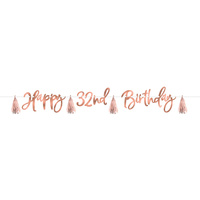 Blush Birthday Customise It Foil Banner Kit - 2.7m
