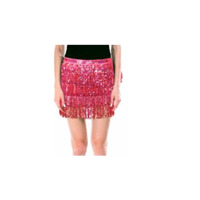 Hot Pink Sequin Fringed Skirt - One Size