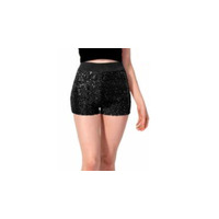 Black Sequin Hotpants - One Size