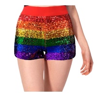 Rainbow Sequin Adult Hot Pants 