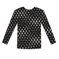 Long Sleeve Mesh Top - Black