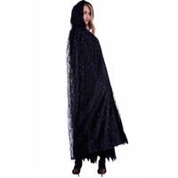 Black Lace Hooded Adult Cape