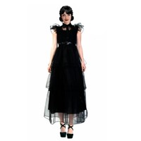 Wednesday Style Black Prom Dress Adult Costume 