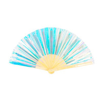 Giant Iridescent Fan - Holographic White