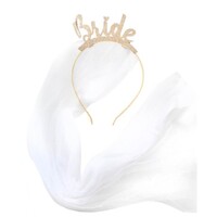 Hen's Party Gold Glitter Bride Veil 