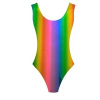 80s Rainbow Metallic Leotard