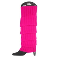 Leg Warmers - Neon Pink Chunky Knit