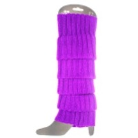 Leg Warmers - Neon Purple Chunky Knit