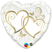 Entwined Hearts Gold Foil Balloon - 46cm
