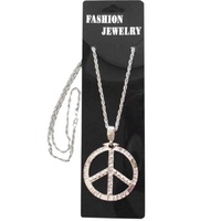 Peace Symbol Necklace - Silver Metallic