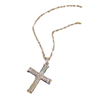Metallic Silver Cross Necklace