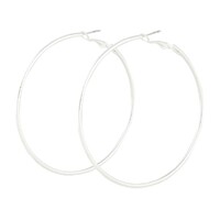 Disco Silver Hoop Earrings - Pierced