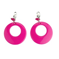80s Neon Pink Clip-on Earrings