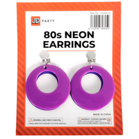 Neon Purple Clip-on Earrings