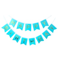 Birthday Banner - Pastel Blue & Gold