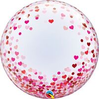 Confetti Hearts Deco Bubble Balloon - 61cm