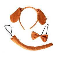Brown Dog Ears Tail & Tie