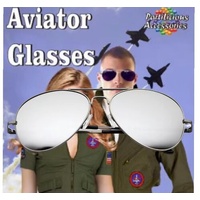 Aviator Glasses - Silver Mirrored