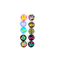 1980s Party Badges - 10 Pk