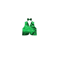 Adult Green Sequin Vest & Bow Tie Set