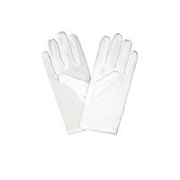 Short White Santa Gloves