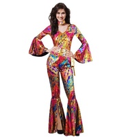 70s Rainbow Disco Doll Adult Costume 