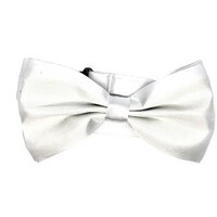 White Satin Bow Tie