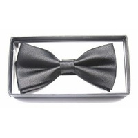 Bow Tie - Black Satin Adjustable