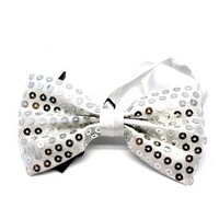 Silver Sequin Bow Tie