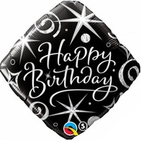 Birthday Milestone Elegant Sparkles & Swirls Foil Balloon - 46cm