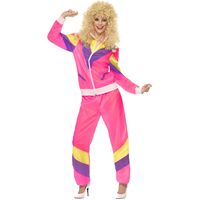 1980s Pink Shell Suit Womens Costume
