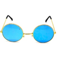 Hippie Glasses - Blue with Gold Rims