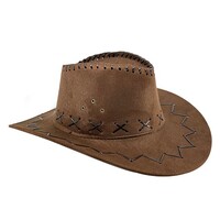 Cowboy Hat - Brown with Stitch Trim