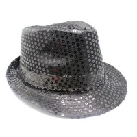 Black Sequin Trilby Hat