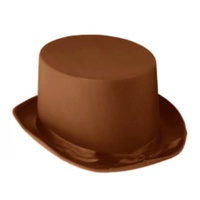 Brown Satin Top Hat