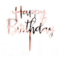 Deluxe Cake Topper - Rose Gold Happy Birthday
