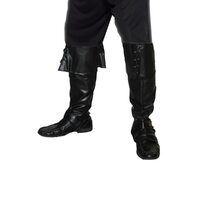 Deluxe Pirate Boot Toppers - Black