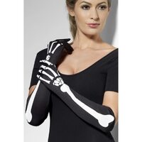 Skeleton Gloves - Long Black
