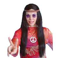 Long Black Hippie Wig