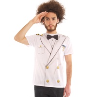 Admiral Captain Faux Real Print T-Shirt