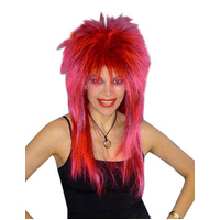 Neon Pink Spikey Vamp Wig