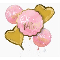 INFLATED Oh Baby Girl Mega Foil Balloon Bouquet
