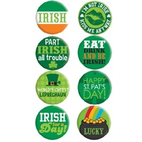 St Patricks Day Button Badges - 8 Pk