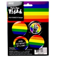 Rainbow Pride Badges - 4 Pk