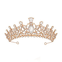 Deluxe Rose Gold Tiara with Gems