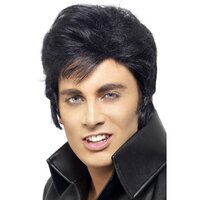 Rocker Black Elvis Style Wig