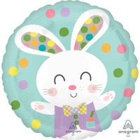 Easter Spotted Bunny Foil Balloon - 45cm