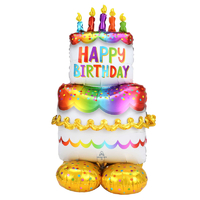 INFLATED Airloonz Birthday Cake Balloon